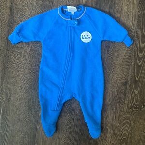 UCLA Bruins Fleece Sleeper Zip Up Footed Blue Pajamas Baby Boys 3-6 Months
